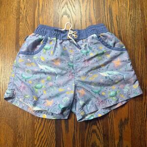 Fat Face Kids Sea Life Swim Trunks Board Shorts Size 10-11  Periwinkle Ocean